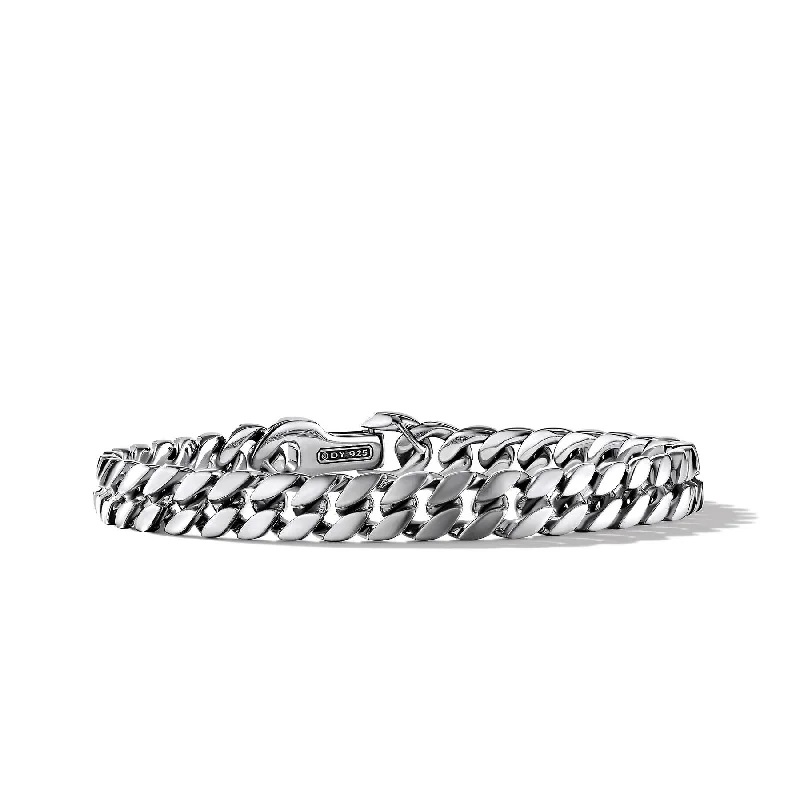 Bangles with tiger eye bands for warmth -David Yurman The Chain Collection Bracelet in Sterling Silver