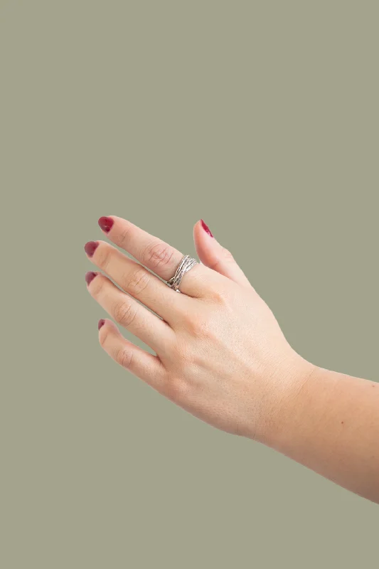 Rings with malachite stones for green patterns -Entwined Ring for Anxiety Relief