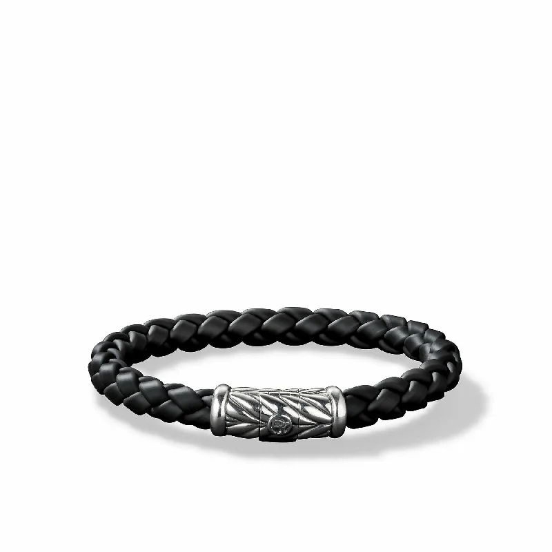 Bangles with claw-set tourmaline for vibrancy -David Yurman The Chevron Collection Bracelet in Sterling Silver