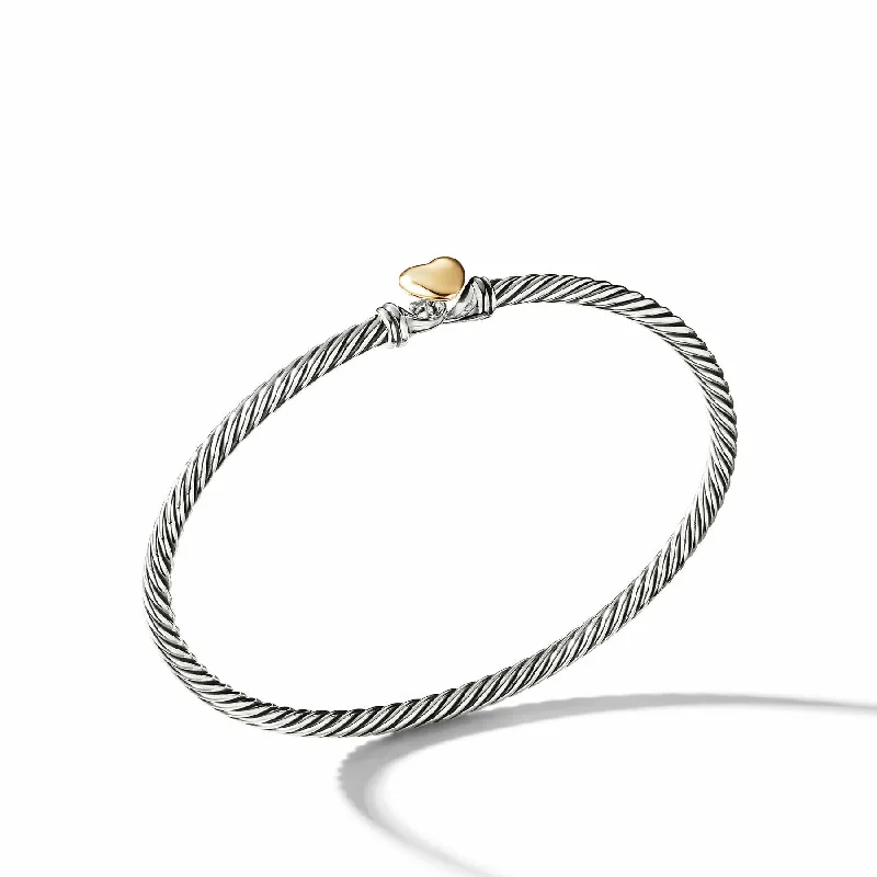 Bracelets with starburst topaz for radiant beauty -David Yurman The Cable Collection® Bracelet in Silver and 18-Karat Yellow Gold