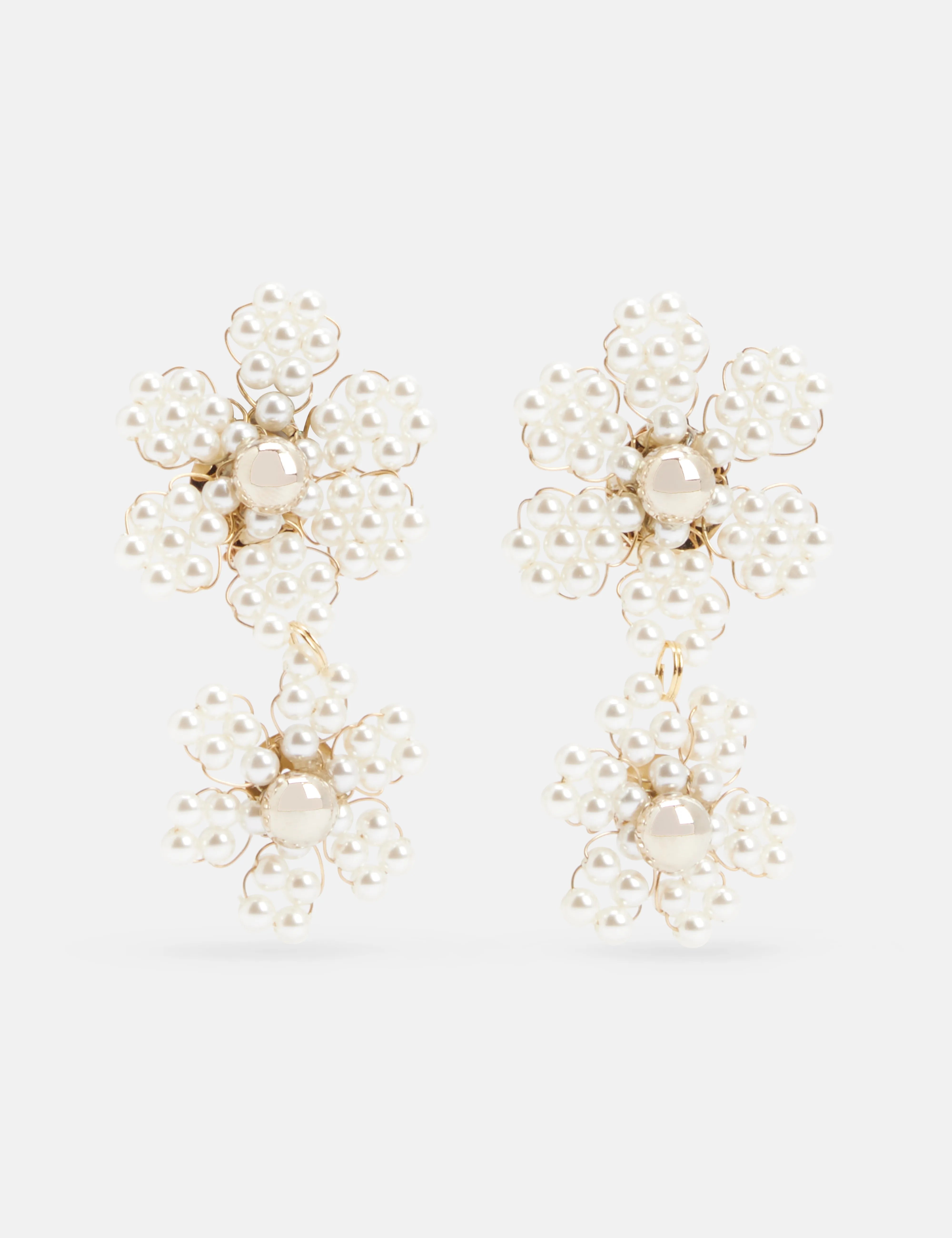 Drop Earrings with Hammered Finish -Gardenia Earrings