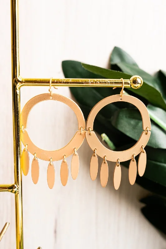 Short Drop Earrings for Subtle -Crystal Avenue Ursula Goldtone Earrings