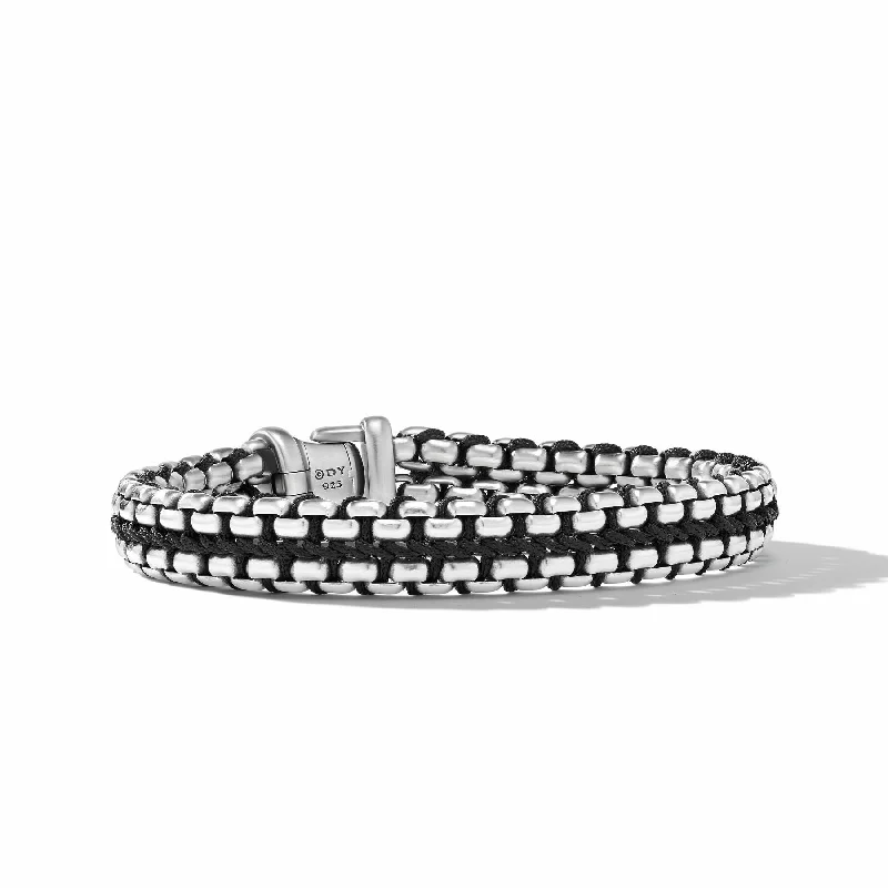 Bracelets with etched floral bands for detail -David Yurman The Chain Collection Bracelet in Sterling Silver