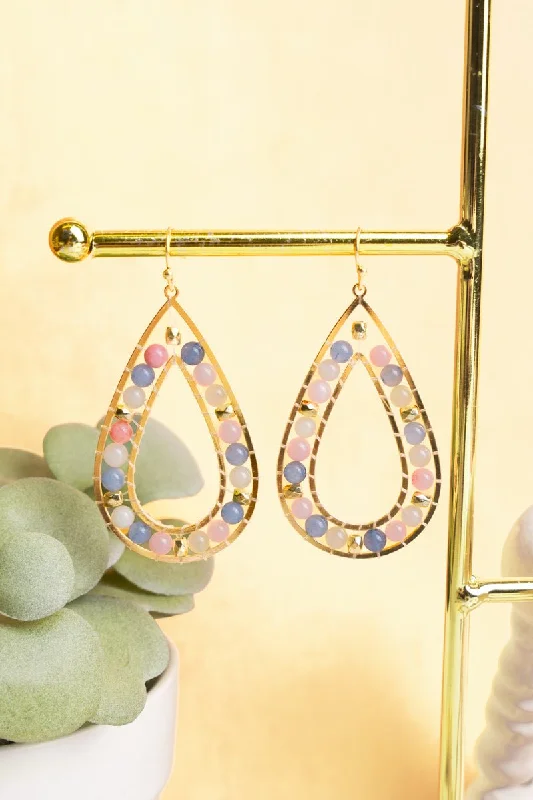 Diamond Drop Earrings for Luxury -Malibu Meetup Light Multi-Color Stone Teardrop Earrings