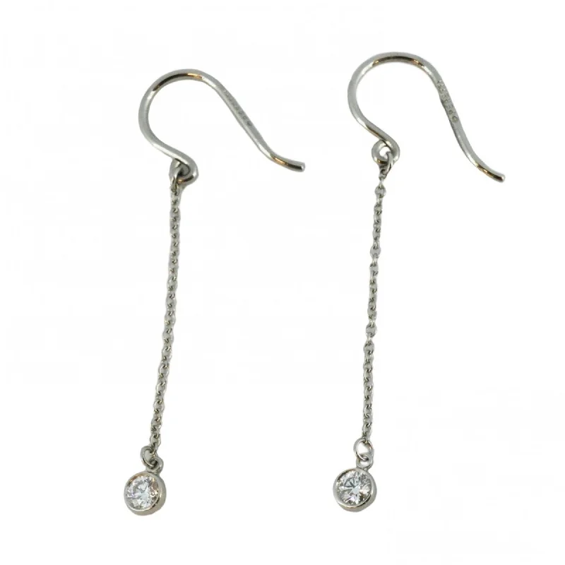 Screw Back Drop Earrings for Security -Tiffany Platinum 950 Drop Earrings (Pre-Owned)