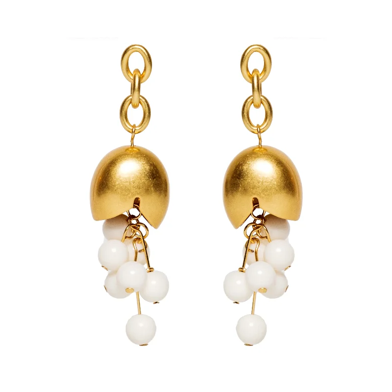 Heavy Duty Drop Earrings for Durability -Chokore Brushed Gold Earrings