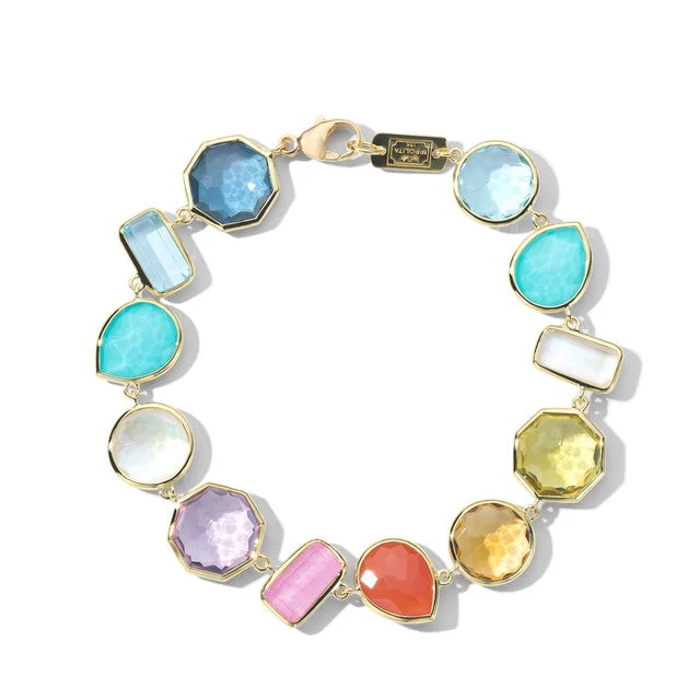 Bracelets with hematite for sleek metallic sheen -IPPOLITA Rock Candy Large Flexible Bracelet in Summer Rainbow