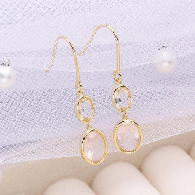 Drop Earrings with Matte Finish -Simple Fashion Crystal Earrings Female