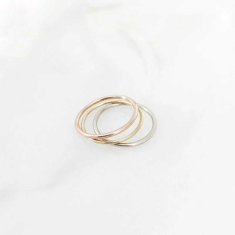 Rings with spiral designs for eye-catching twist -14K Dainty Stacking Ring