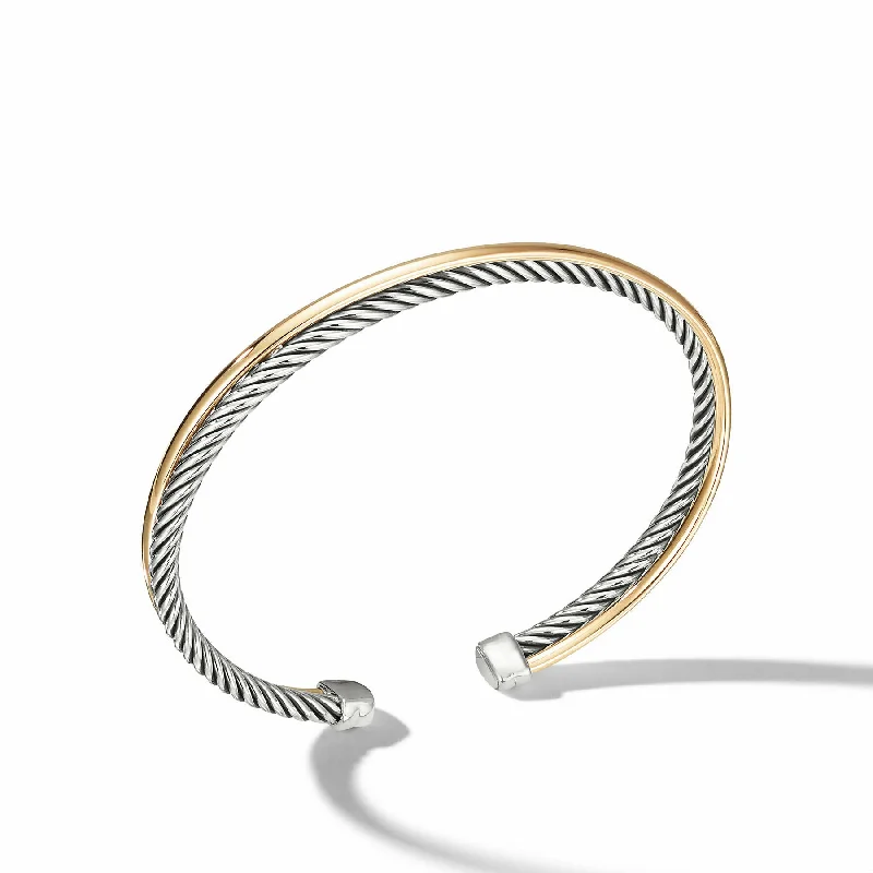 Bracelets with peridot stones for fresh green -David Yurman The Crossover® Collection Bracelet in Silver and 18-Karat Yellow Gold