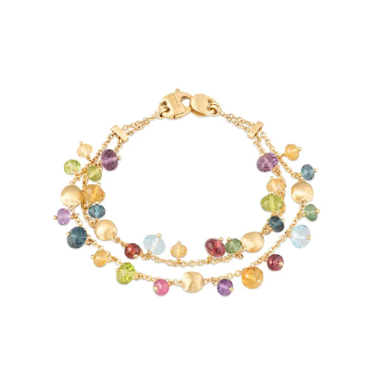 Bracelets with sleek topaz for icy shine -Marco Bicego Africa Yellow Gold Multi-Strand Mixed Gemstone Bracelet