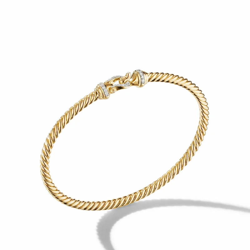 Bangles with hammered silver for rustic appeal -David Yurman  Bracelet in 18-Karat Yellow Gold