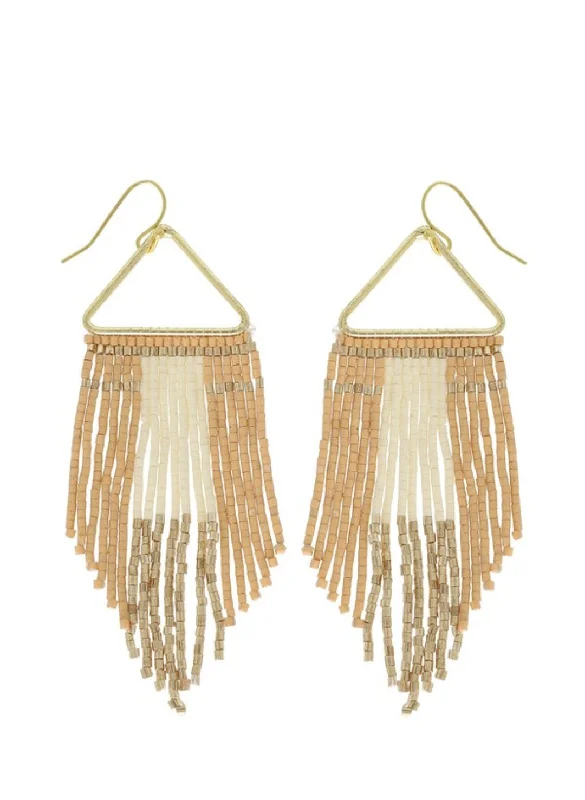 Gemstone Drop Earrings for Color -Neutral Fringe Earrings