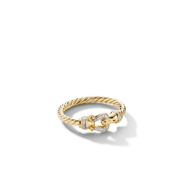 Rings with matte gold for subtle luxury -David Yurman The Cable Collectibles® Collection Ring in 18-Karat Yellow Gold