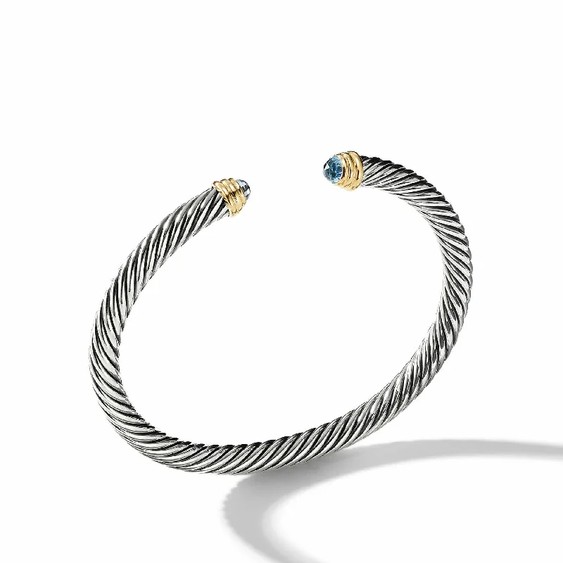 Bracelets with rough jade for natural calm -David Yurman  Bracelet in Silver and 14-Karat Yellow Gold