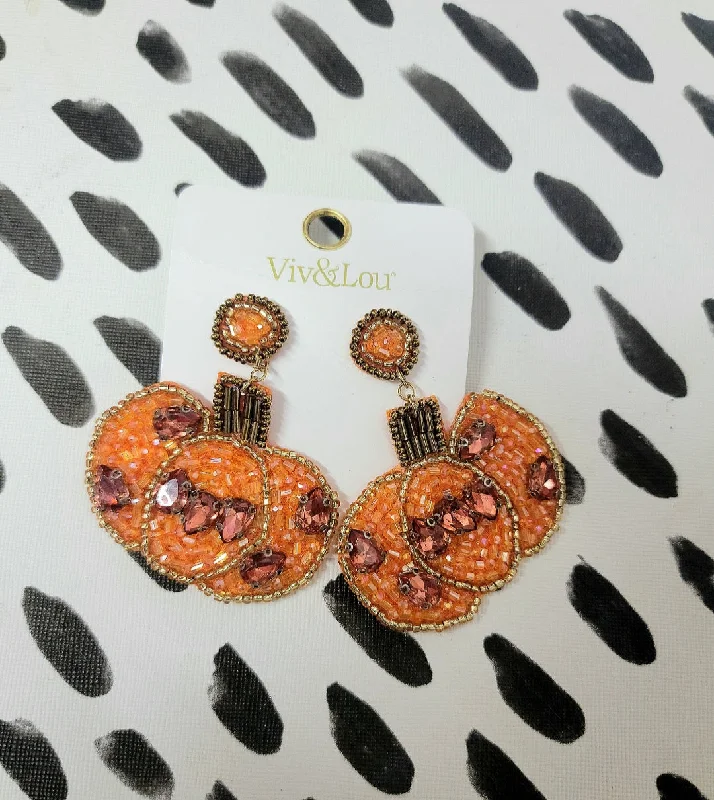 Drop Earrings for Evening Gown -Pumpkin Kisses Earrings