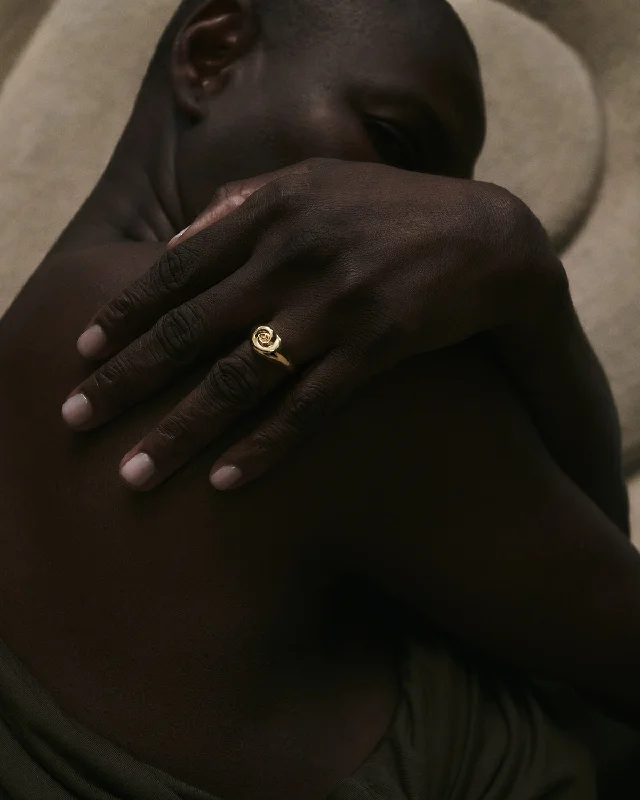 Rings with herkimer diamonds for raw clarity -GRID Shell Ring