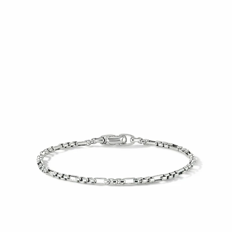 Bracelets with emerald stones for green luxury -David Yurman The Chain Collection Bracelet in Sterling Silver