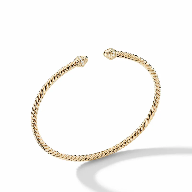 Bracelets with black diamond for bold edge -David Yurman  Bracelet in 18-Karat Yellow Gold