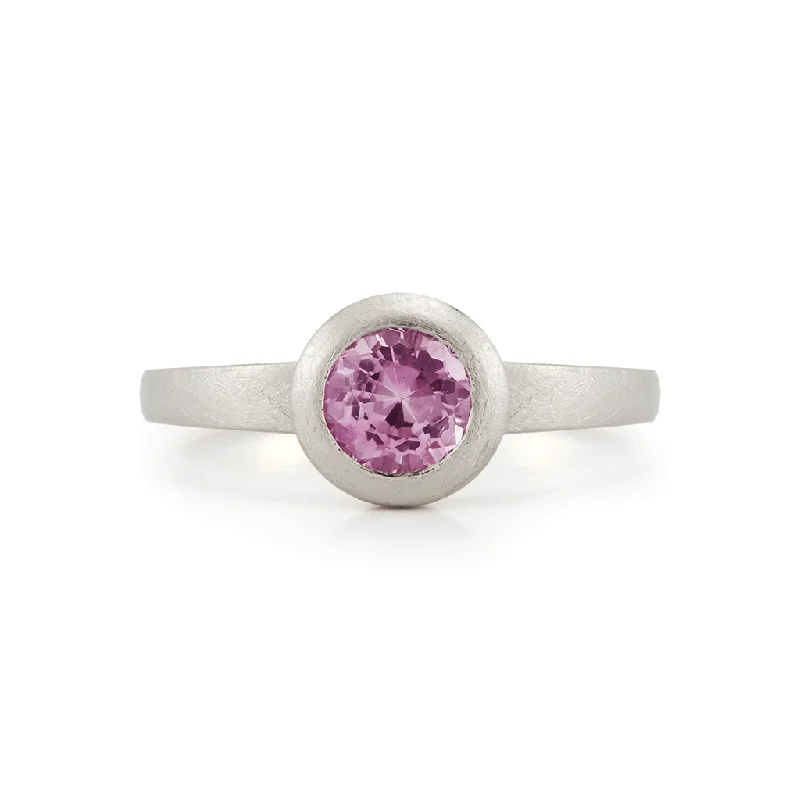 Dainty rings with subtle engraved star motifs -Steller Natural Bi-Color Pink Sapphire Ring