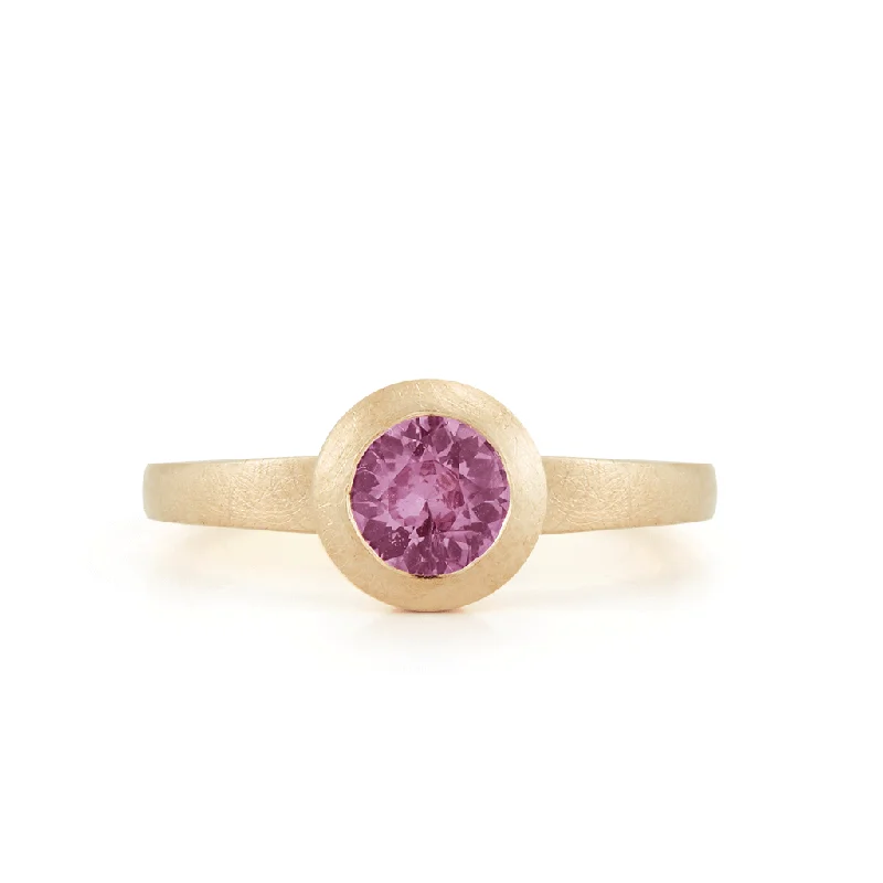 Rings with pave-set gemstones for brilliance -Steller Natural Pink Sapphire Ring