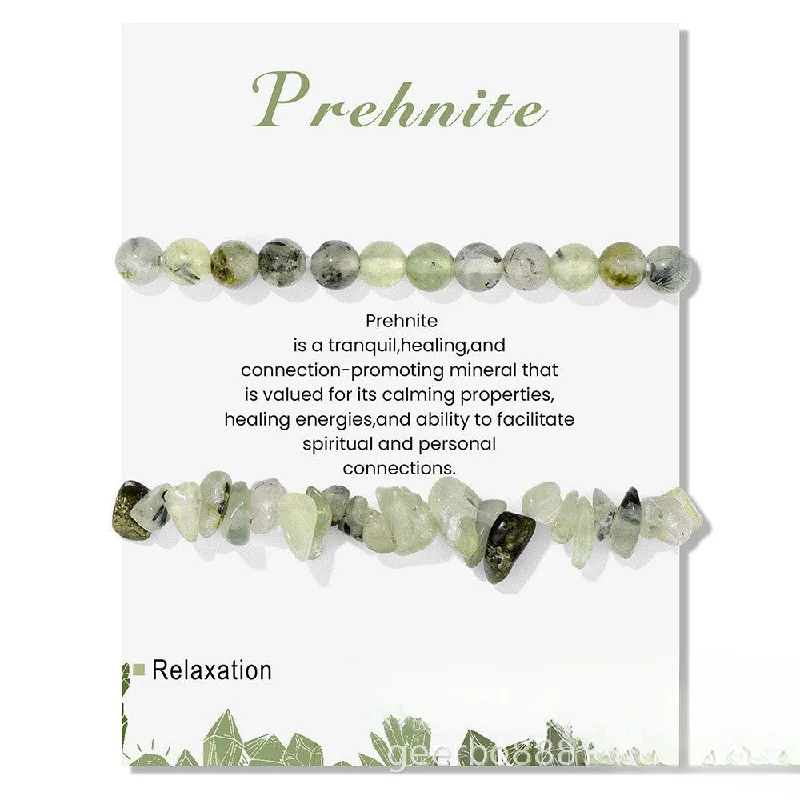 Bangles with aventurine gems for green luck -Wholesale Natural Stone Card Gravel Double Layer Bracelet