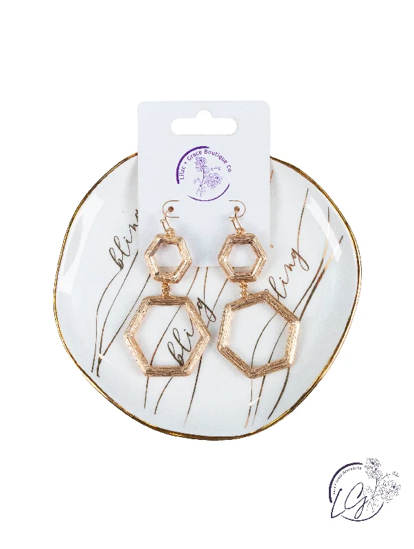 Drop Earrings for Prom Night -Hexagon Dangle Earrings