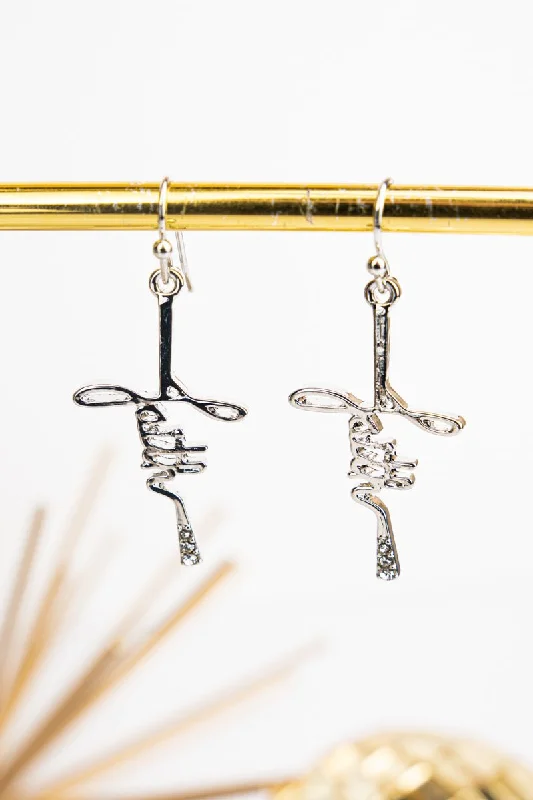 Maximalist Drop Earrings for Bling -Crystal Avenue Faith Crystal Silvertone Cross Earrings