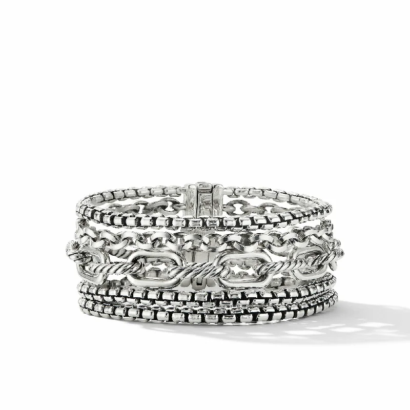 Bracelets with raw amethyst for rugged charm -David Yurman The Chain Collection Bracelet in Sterling Silver