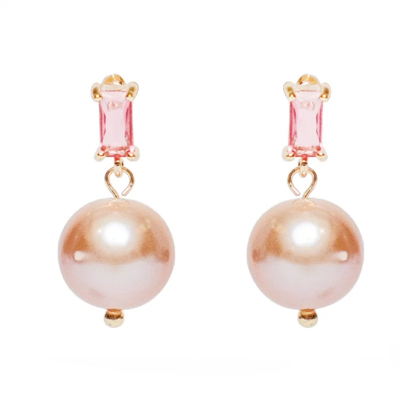 Screw Back Drop Earrings for Security -Chokore Water Freshwater Pearl Baroque Earrings