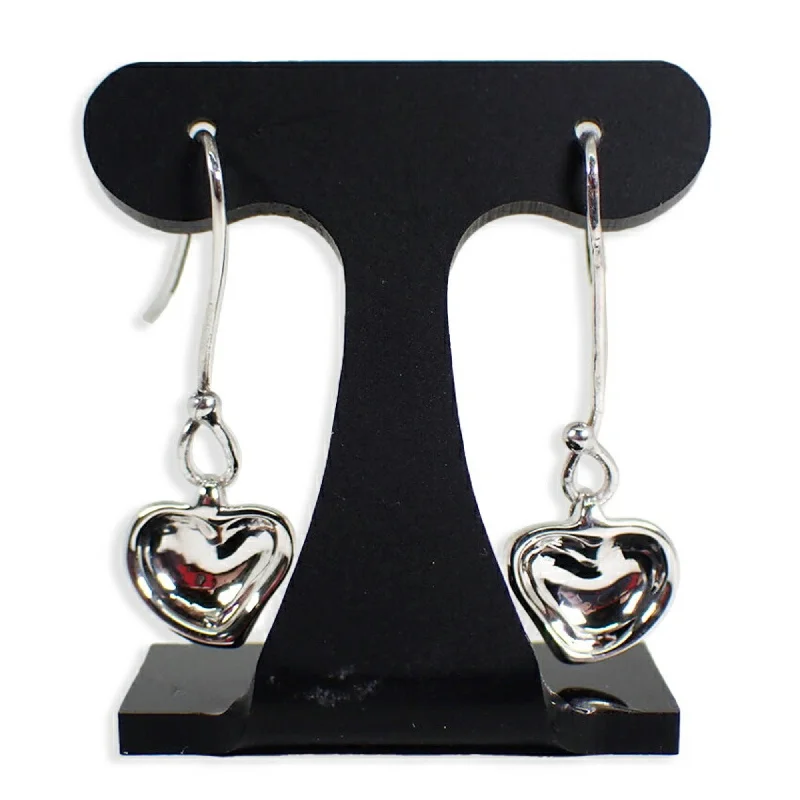 Screw Back Drop Earrings for Security -Tiffany Full Heart Sterling  925 Drop Earrings (Pre-Owned)