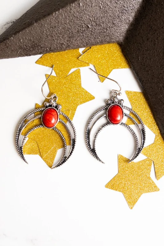 Drop Earrings for Concert Look -SALE! Red Los Alamos Naja Earrings