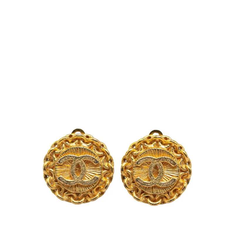 Hippie Drop Earrings with Beads -Chanel   Plating Clip Earrings (Pre-Owned)