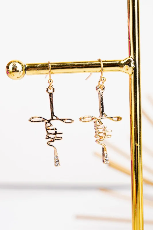 Bohemian Drop Earrings with Tassels -Crystal Avenue Faith Crystal Goldtone Cross Earrings