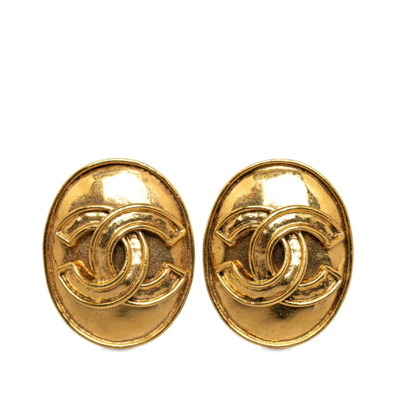 Drop Earrings with Floral Motifs -Chanel   Plating Clip Earrings (Pre-Owned)