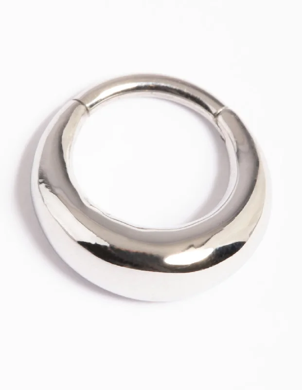 Dainty rings with subtle engraved star motifs -Surgical Steel Thick Clicker Ring