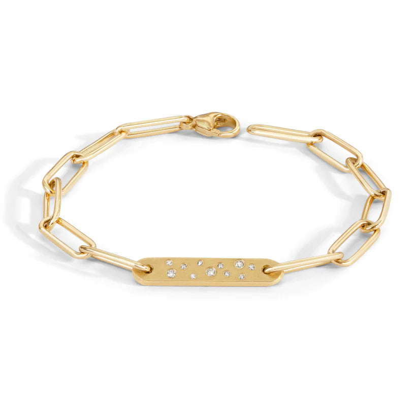 Bracelets with crescent moon for lunar appeal -Heather B. Moore 7", 5.2mm Gold Diamond Flat Bar Bracelet