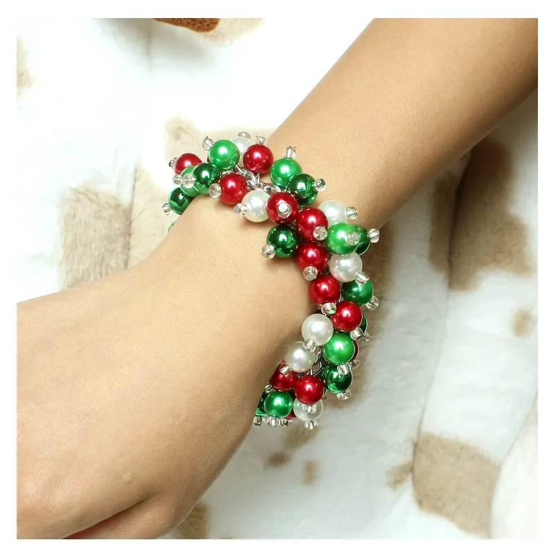 Leather bracelets with adjustable clasp for comfort -Wholesale Christmas Colorful Beads Beaded Bracelet