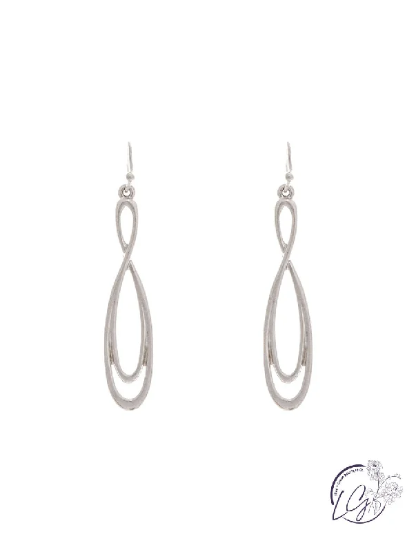 Drop Earrings for Wedding Ceremony -Silver Infinity Twist Earrings