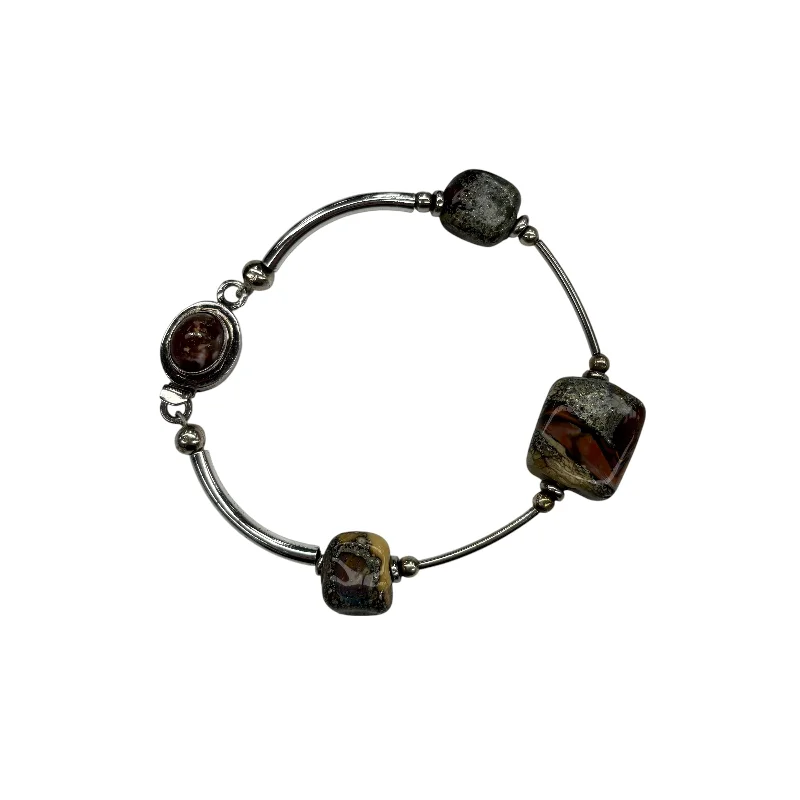 Bracelets with smoky quartz for muted tones -Bracelet Chain By Clothes Mentor In Brown & Silver