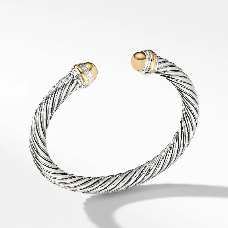 Bracelets with pearl beads for classic beauty -David Yurman  Bracelet in Silver and 14-Karat Yellow Gold