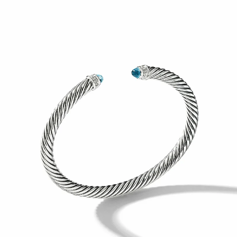 Bracelets with etched floral bands for detail -David Yurman  Bracelet in Sterling Silver