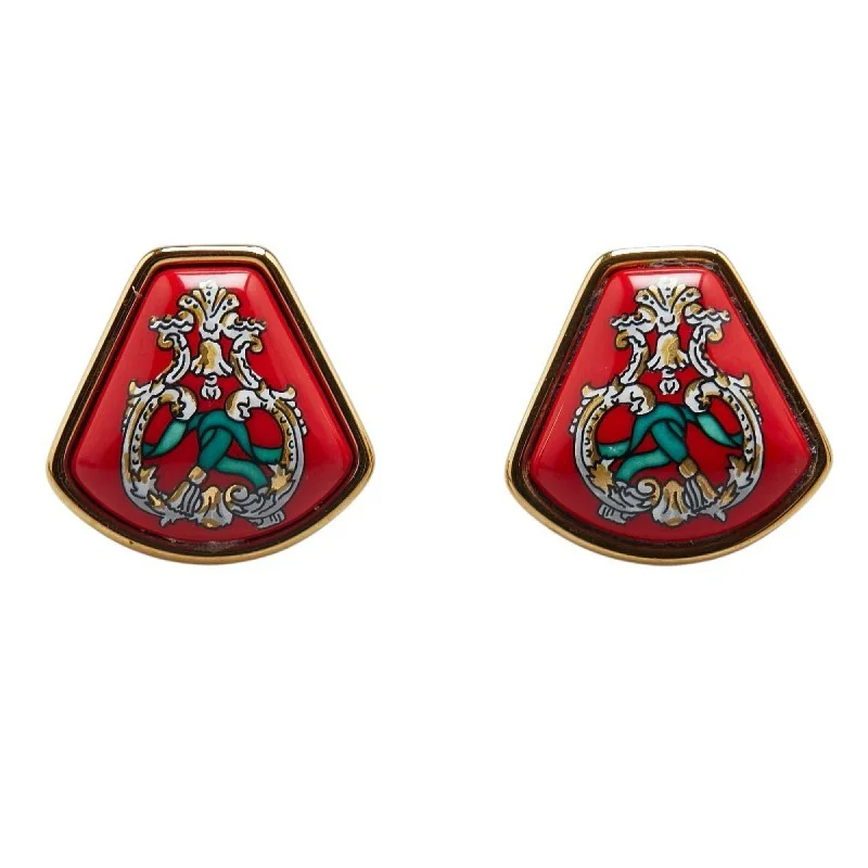 Nickel Free Drop Earrings for Safety -Hermes   Cloisonné/Enamel Clip Earrings (Pre-Owned)