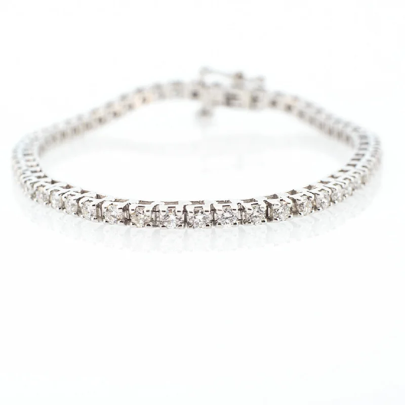 Bracelets with matte rose gold for subtlety -5.00ct Straight Line Diamond Bracelet