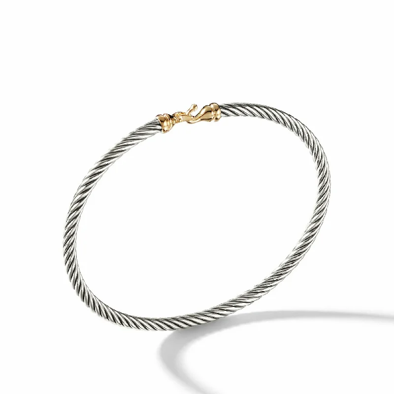 Bangles with bold hematite for metallic shine -David Yurman  Bracelet in Silver and 18-Karat Yellow Gold