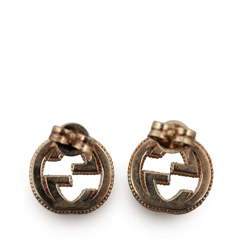 Drop Earrings for Concert Look -Gucci Interlocking Earrings SV925 Silver Ladies