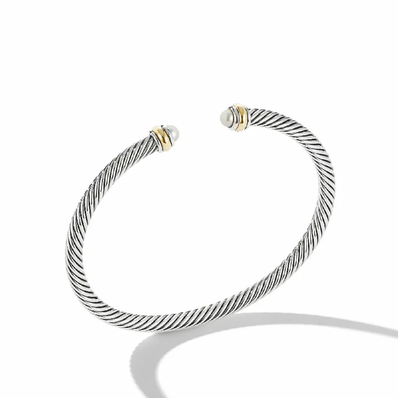 Bangles with rainbow moonstone for color play -David Yurman  Bracelet in Silver and 18-Karat Yellow Gold