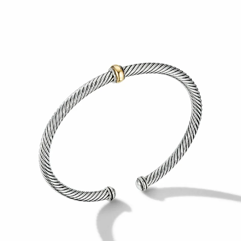 Bangles with oxidized gold for antique look -David Yurman The Cable Collection® Bracelet in Silver and 18-Karat Yellow Gold