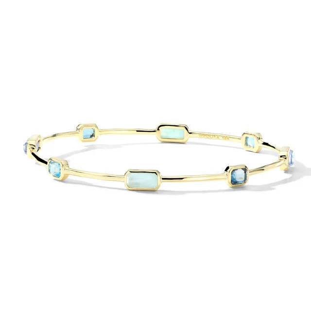 Bangles with herkimer diamonds for raw clarity -IPPOLITA Rock Candy Gelato Bangle Bracelet in Waterfall