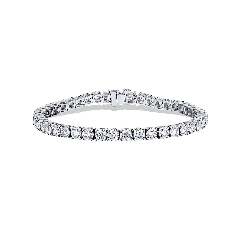 Bangles with sleek matte finish for subtlety -Sabel Collection White Gold Round Diamond Tennis Bracelet